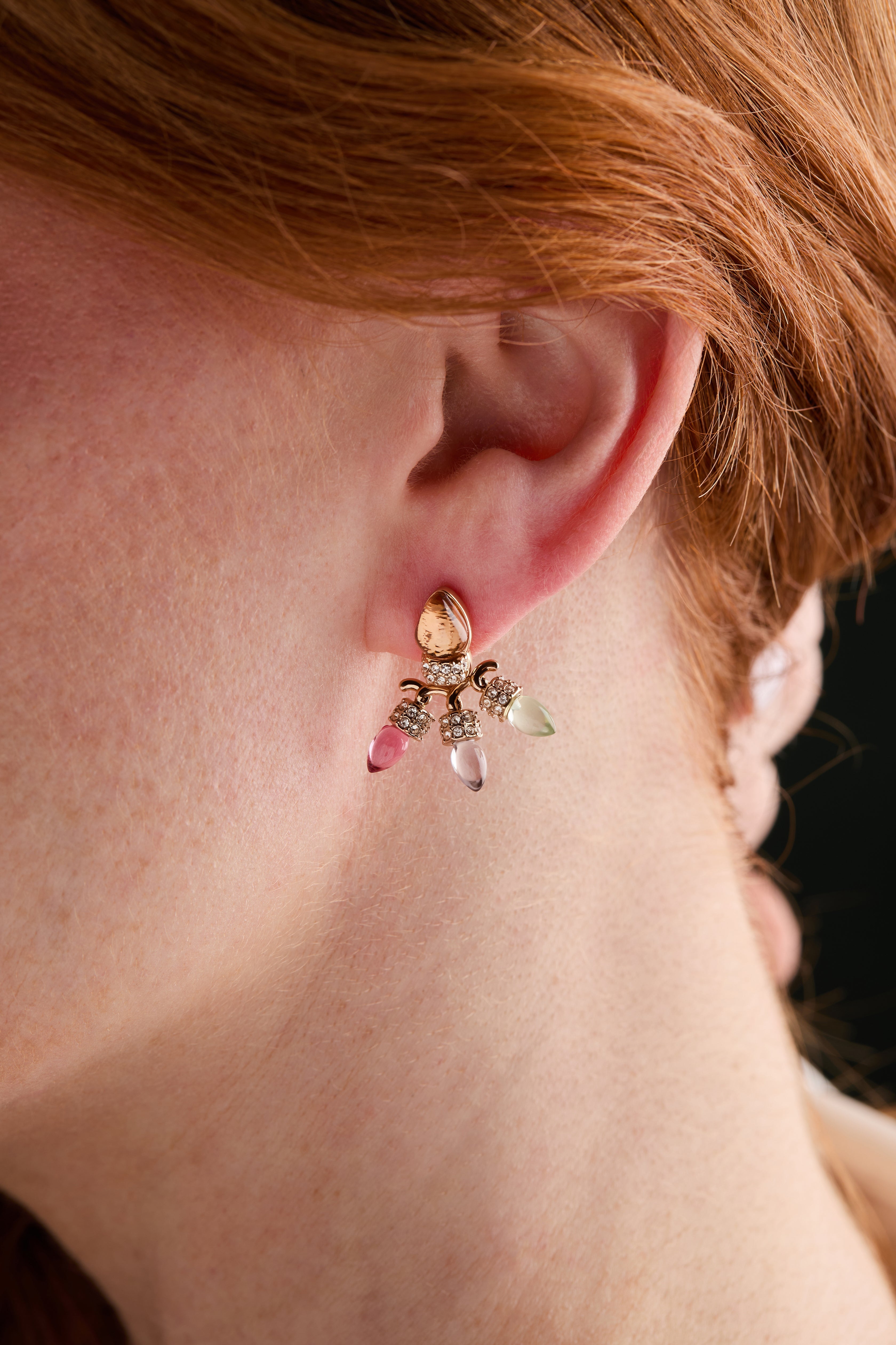 Christmas Muted Light Bulb Jacket Earrings