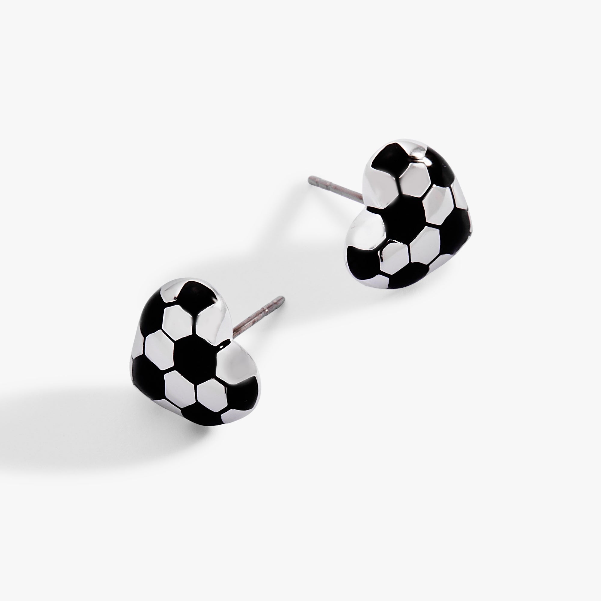 Soccer Heart Stud Earrings