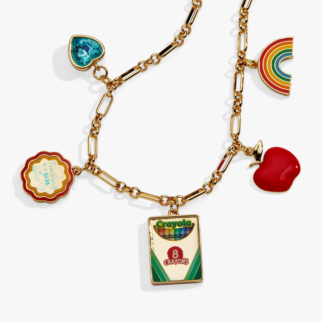 Crayola 'Teaching Is A Work Of Heart' Toggle Bracelet